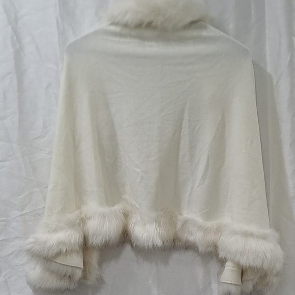 ADRIENNE VITTADINI PLUS PONCHOS/SHAWL OFF WHITE SIZE 2XL - Picture 3 of 4
